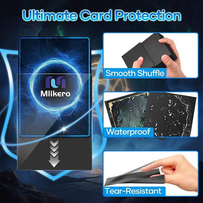 500 Counts Black Card Sleeves, Matte Card Sleeve Deck Card Protectors, Trading - Image 4