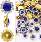 100pcs Sew on Rhinestones Sunflower Shapes Crystal Glass Mixed 8mm 10mm 12mm - Image 3