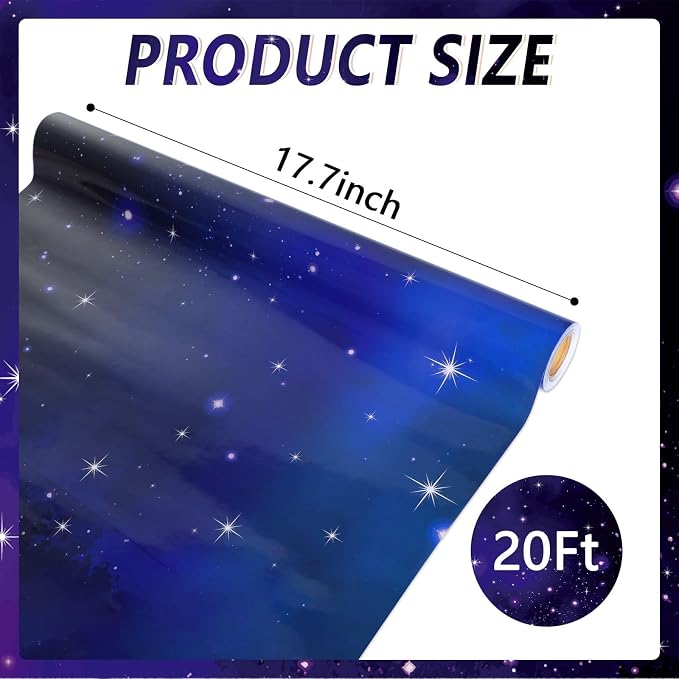 Qyeahkj Outer Space Bulletin Board Paper Roll Galaxy Bulletin Board Background - Image 2