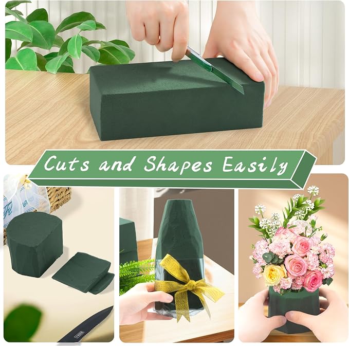Tunnkit 12 Pcs Wet & Dry Floral Foam Blocks, 7.8" L x 3.5" W x 2.4" H | Flower - Image 3