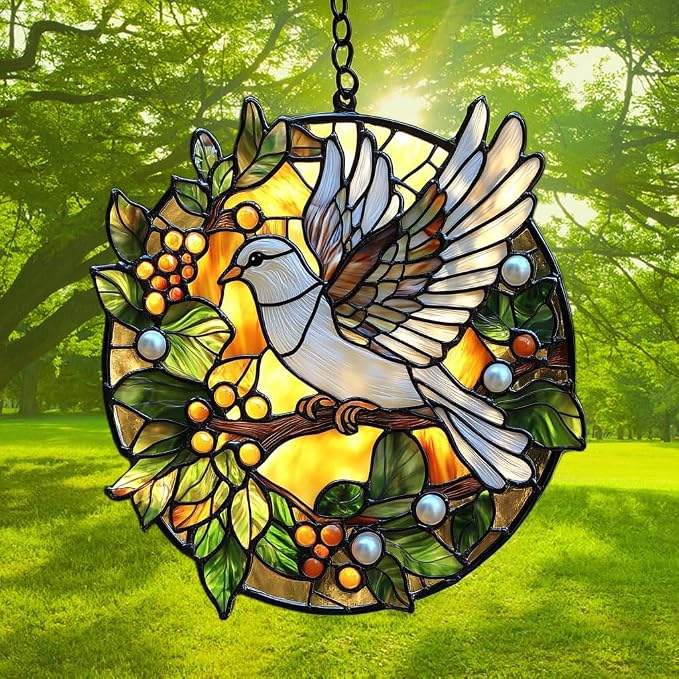 Peaceloving Dove Acrylic Suncatcher Stained Glass Effect Window Car Hanging - Image 3