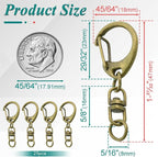 25 Pack Lobster Claw Clasps Keychain Kit, Bronze Keychain Clip - Image 2