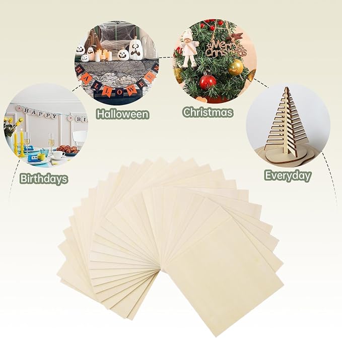 2 Pack Plywood Sheets, 17.1" x 17.1"x 1/4" Basswood Sheets | 6mm Basswood Craft - Image 6