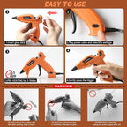 Hot Glue Gun Dual Temp with 32 Glue Sticks, Quick Preheat Hot Glue Gun - Image 7