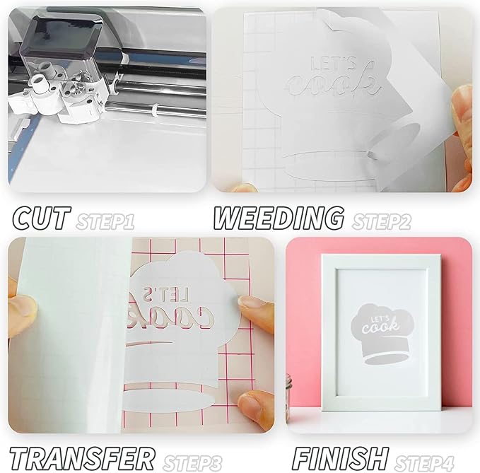 IModeur Glossy White Permanent Vinyl, Adhesive Vinyl Sheets 36 Pack Permanent - Image 3