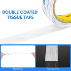3M Double Sided Tape 2"×32.8Ft 2 Pack 9448A Double Coated Tissue Tape | Strong - Image 2