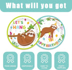 40Pcs Sloth Birthday Party Decorations Supplies Set - Image 3