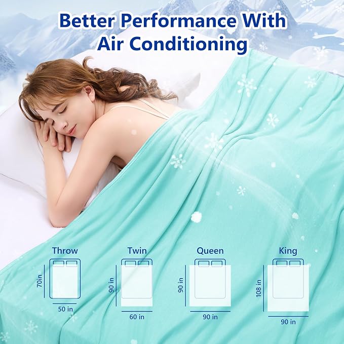 Topcee Cooling Blanket for Night Sweats Absorbs Heat to Keep Adults Cool on - Image 7