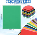 PATIKIL 10Pcs Green EVA Foam Sheets, 15.7 x 11.8 Inches 1mm Thick Foam Sheets - Image 2