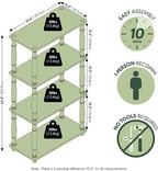 Furinno Turn-N-Tube 4-Tier Multipurpose Shelf Display Rack, Classic Tubes - Image 3