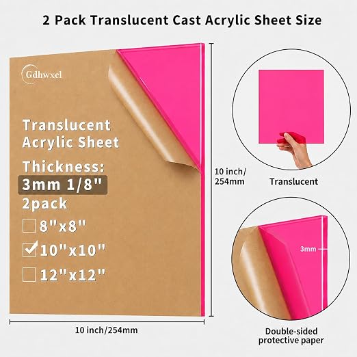 Translucent Acrylic Sheet 1/8 Thick - Image 2