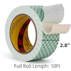 3M Double Sided Foam Tape 2" x 10Ft 2 Pack White | Double Coated Urethane - Image 3