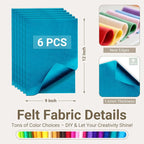 Peacock Blue Soft Felt Sheets for Crafts, 1.6mm Thick, Kids' Crafts, DIY - Image 2