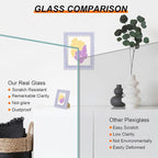 6x6 Picture Frame with Wavy Mat, Wooden Real Glass 6 x 6 Photo Frame - Image 3