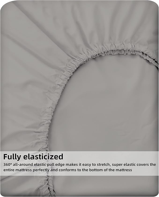 HBHLFZ Twin Fitted Sheet Only, Soft Breathable Bottom Sheet - Image 5
