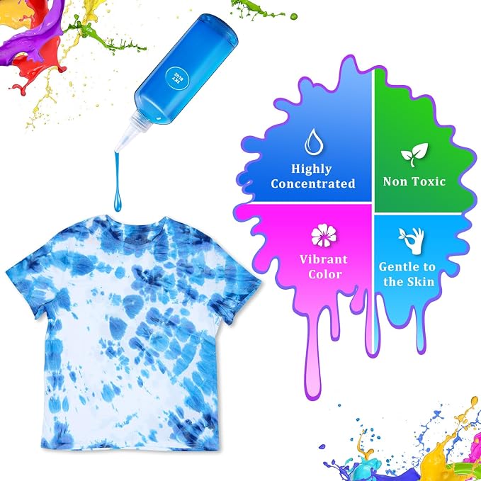 PATIFEED Tie Dye Kit for Kids and Adults, 14 Colours | 80ML Bottles, Gifts for - Image 2