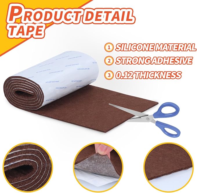 VOCOMO Felt Furniture Pads, Heavy Duty Felts Strip Roll - Image 4
