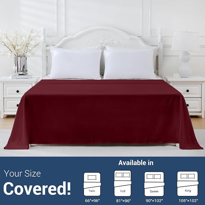 Bulk Twin Flat Sheets Only, 6 Pack Quick Sort Top Bed Sheet, Color-Coded Label - Image 5