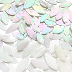 120 Pcs Iridescent White Floral Mosaic Tiles, Hand Cut Stained Glass Petals - Image 3
