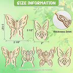 COCHIE DIY 3D Spring Butterfly Wood Crafts to Paint, Paintable Unfinished - Image 2