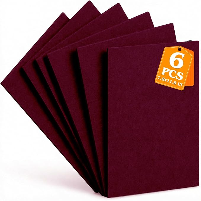 Wine Red Stiff Felt Sheets 2mm Thick by Grainear