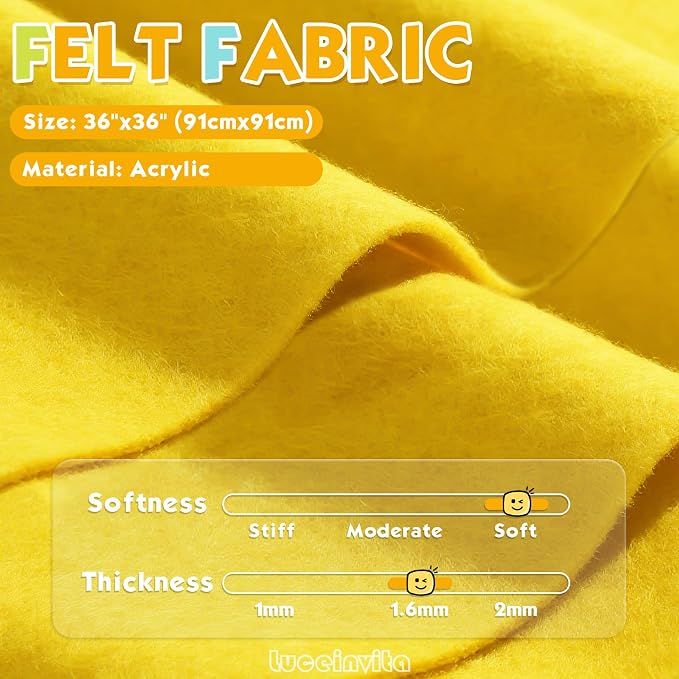 Sunflower 36" X 36" Felt Fabric Sheet - Image 2