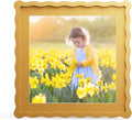 12x12 Picture Frame with Mat for 10x10, Wavy Edge Wooden Real Glass Photo Frame by THKRLOF