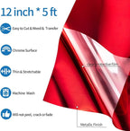 VINYL FROG Red Metallic Foil Heat Transfer Vinyl 12" x5ft Red HTV Vinyl Roll - Image 2