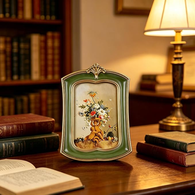 Vintage Picture Frame 5x7 Antique Ornate Photo Frame Tabletop and Wall Hanging - Image 8