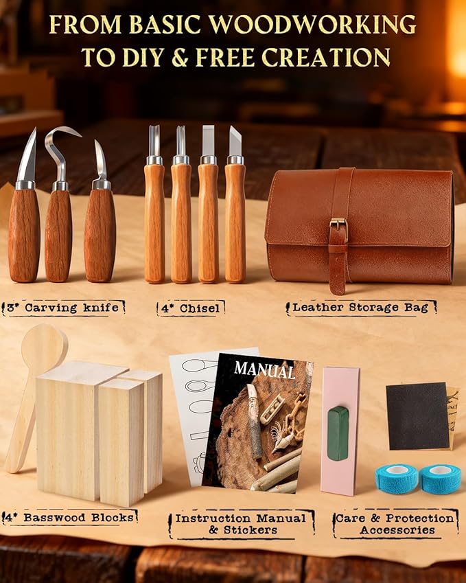 Wood Carving Kit Whittling Kit: Deluxe Wood Carving Tools Knife Set - Image 2