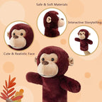 4 PCS Animal Hand Puppet Set 11'' Soft Realistic Wild Plush Puppets Toys - Image 4