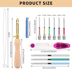 14 Pcs Punch Needle Kit with Storage Box, Adjustable Punch Needle Tool Includes - Image 2