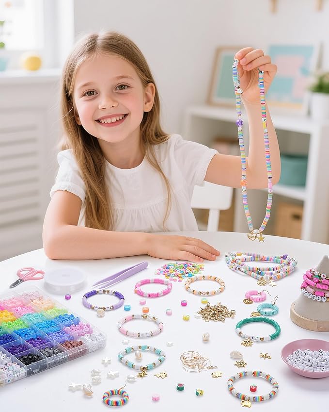 Mio Angle Clay Beads Bracelet Making Kit 24 Colors Flat Preppy Beads - Image 4