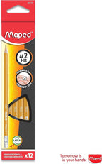 Maped - Essentials Yellow Triangular Graphite #2 Pencils - 12-Pack - Schoolwork - Image 5