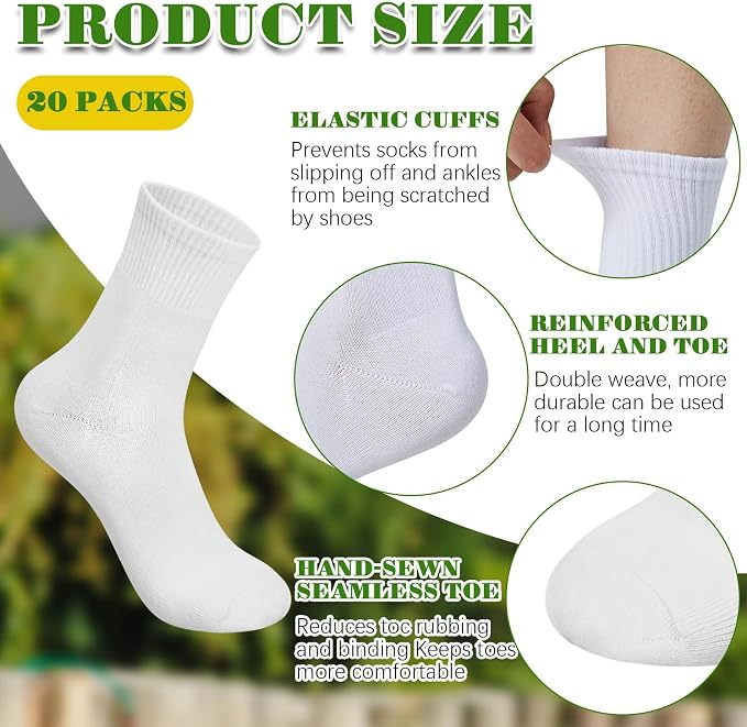 Silkfly White Cotton Socks for Tie Dye White Crew Ankle Socks Tie Dye kit Party - Image 4