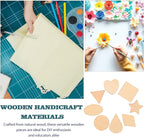 TIDTALEO Unfinished Wood Shapes DIY Craft Kit 38g Set Natural Wooden Water Drop - Image 3