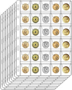 30-Pocket Coin Pages for Collectors, Standard 9-Hole Coin Collection Pages fit by Suremita