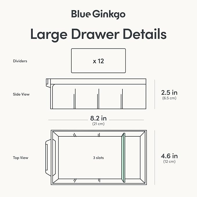 Blue Ginkgo Large 12-Drawer Cabinet – Stackable Clear Organizer - Image 4