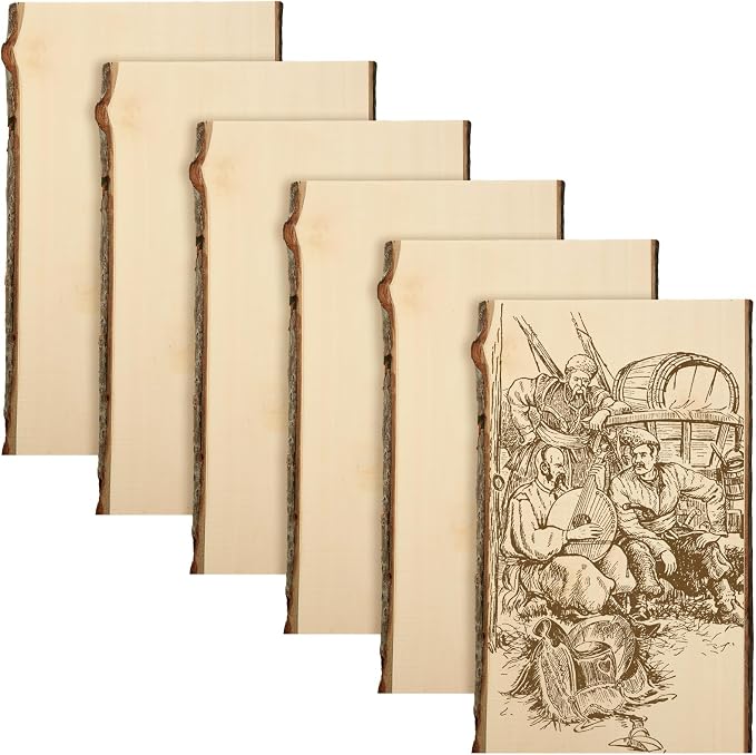 Briwooody 6 Pack Hollow Wood Plank Live Edge Woodslab Unfinished Wood Boards by Briwooody