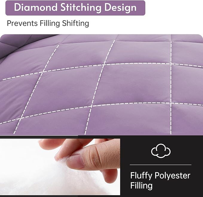 MUXHOMO 7 Pieces Queen Comforter Set, Reversible Bed in a Bag Queen Size - Image 7