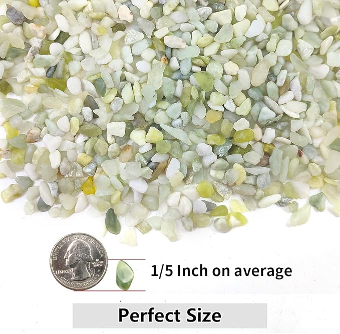 YISZM 5LB Succulent and Cactus Pebbles, 1/5 Inch Jade Natural Decorative - Image 4