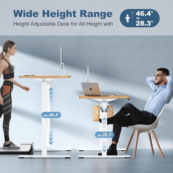 DUMOS 48 Inch Electric Standing Desk Height Adjustable, Sit to Stand Up - Image 5