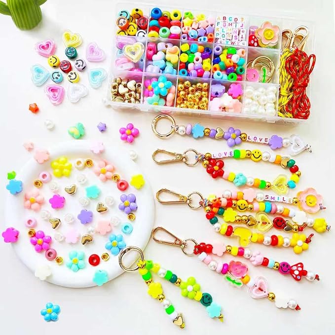 BOAJUNWU 519PCS Beaded Keychain Making Kit by BOAJUNWU