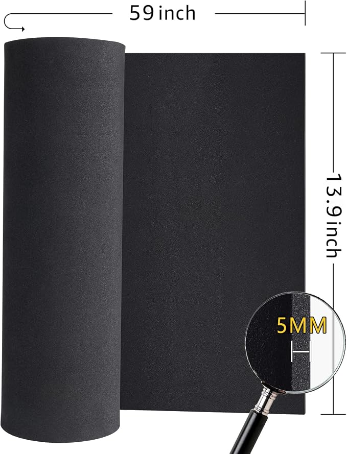 Black Foam Sheets Roll, Premium Large EVA Foam Sheet 13.9" x 59", 5mm Thick - Image 2