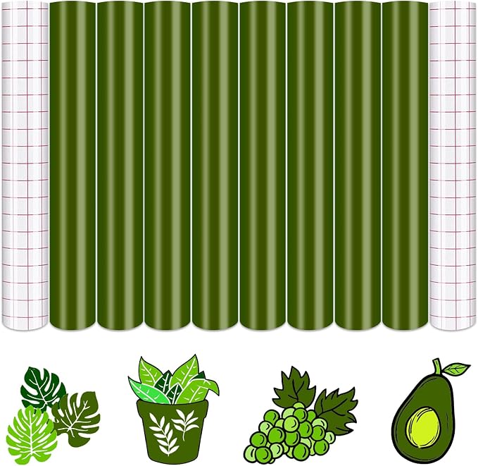 Tintnut Leaf Green Permanent Vinyl 8 Sheets 12''x10'' Adhesive Vinyl | Solid by Tintnut