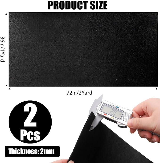 YOUEON 2 Pcs 36"x72" Large Black Felt Fabric - Image 2