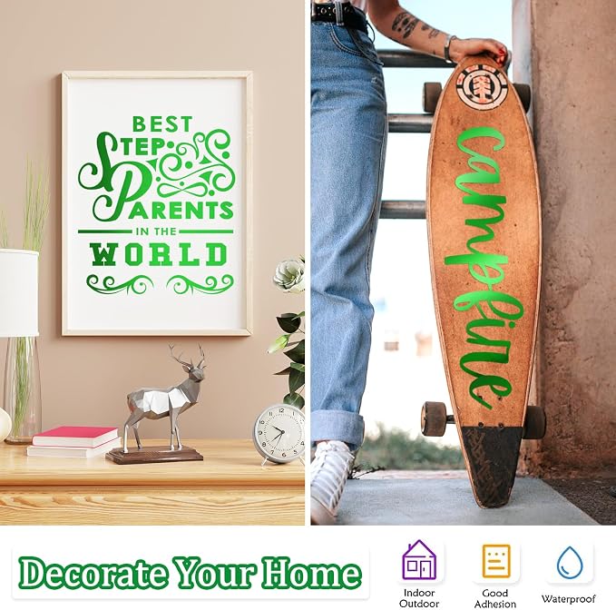 WRAPXPERT Metallic Green Permanent Vinyl, Home Decoration, Lime Green - Image 7