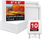 ESRICH Stretched Canvas for Painting, 10 Pack 8x8 Canvas for Painting Primed by ESRICH