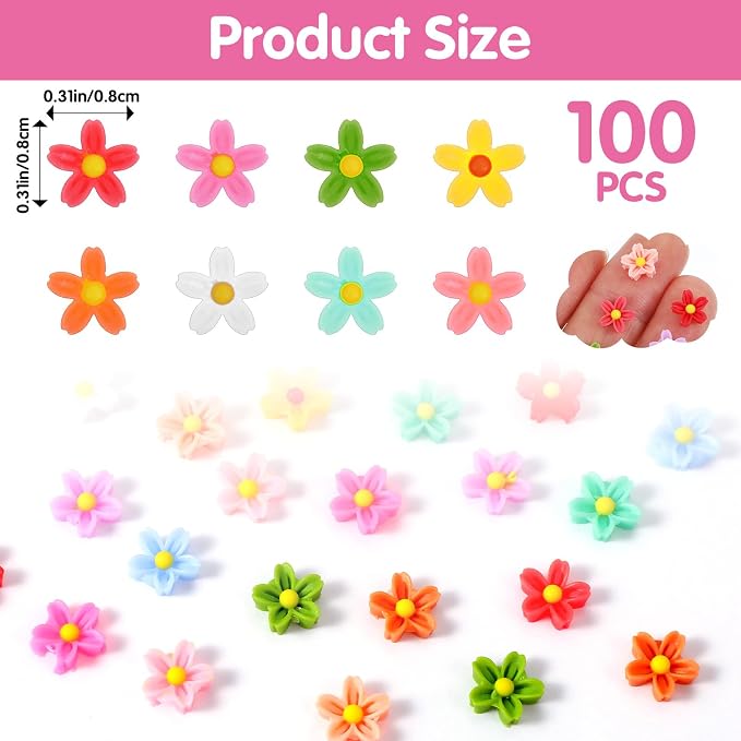 100 Pcs Mini Flowers for Crafts Minature Flowers for Minature Houses Resin - Image 2