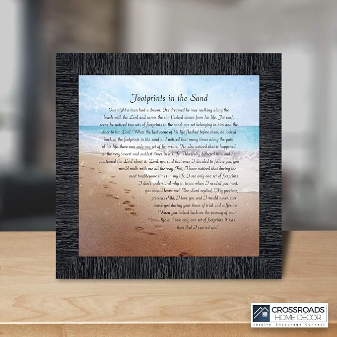 Footprints in the Sand Inspirational Wall Art, Beach Decor, Christian Gifts - Image 4